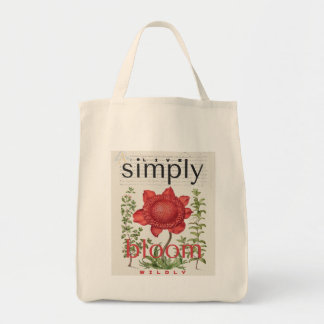 Botanische Tote-Tasche 'Lebe einfach, blühe wild' Tragetasche