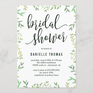 Botanische Touch Bridal Dusche Einladung