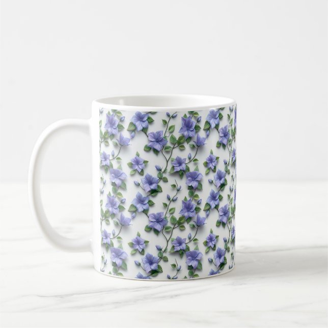 Botanische Trailing Vines Lavender Lilac Floral Ta Kaffeetasse (Links)