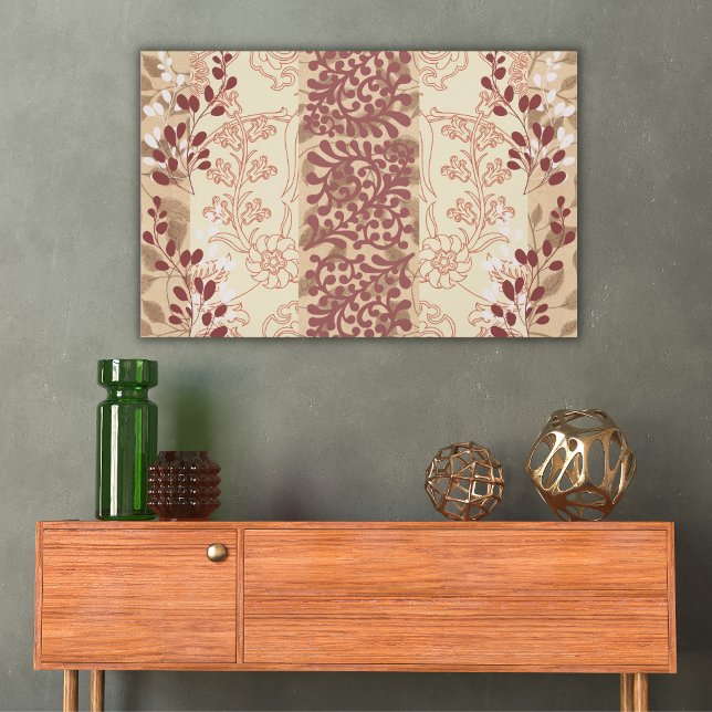 Botanische Traumlandschaft in Tan Große Leinwand P (Von Creator hochgeladen)