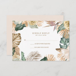 Botanische Tropenblumenhochzeit RSVP Karte