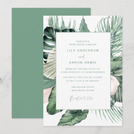Botanische Tropenhochzeit Einladung