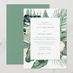 Botanische Tropenhochzeit Einladung