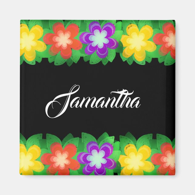 Botanische tropische Blume Magnet (Vorne)
