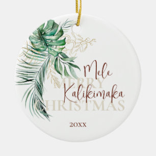 Botanische tropische Mele Kalikimaka FOTO Keramik Ornament