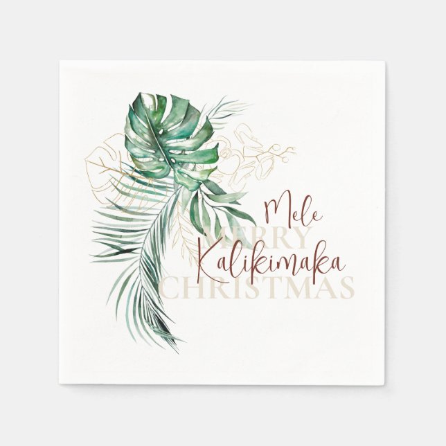 Botanische tropische Mele Kalikimaka | Weihnachten Serviette (Vorderseite)