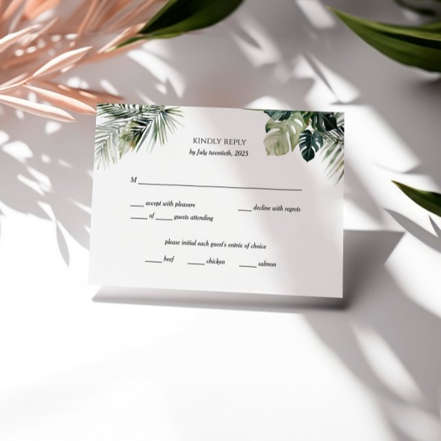 Botanische tropische RSVP-Karte - Hochzeit in Urla RSVP Karte (Von Creator hochgeladen)