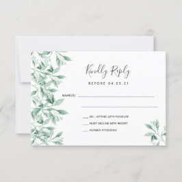 Botanische UAWG Hochzeitsgrün RSVP Karte