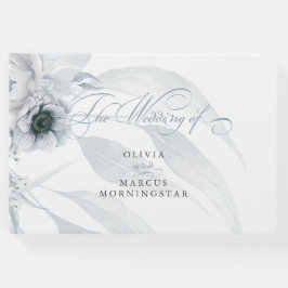 Botanische und florale Wasserfarbe in Dusty Blue Gästebuch