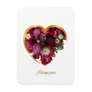 Botanische Valentinstagskarte – Florales Herz mit Magnet