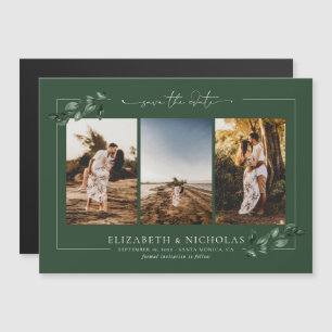 Botanische Vegetation 3 Foto Hochzeit Datum spei Magneteinladung