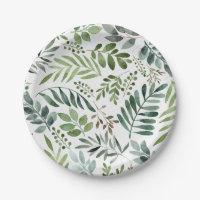 Botanische Vegetation Blätter Wasserfarbe