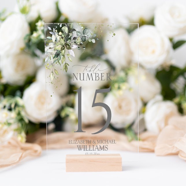 Botanische Vegetation Empfang Acrylschild (Wedding Table Number!
)