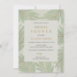 Botanische Vegetation Gold Modernes Brautparty Einladung