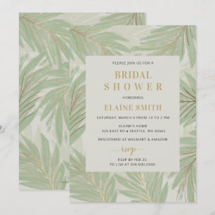 Botanische Vegetation Gold Modernes Brautparty Einladung