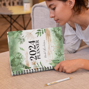 Botanische Vegetation & Gold Personalisiert jährli Planer