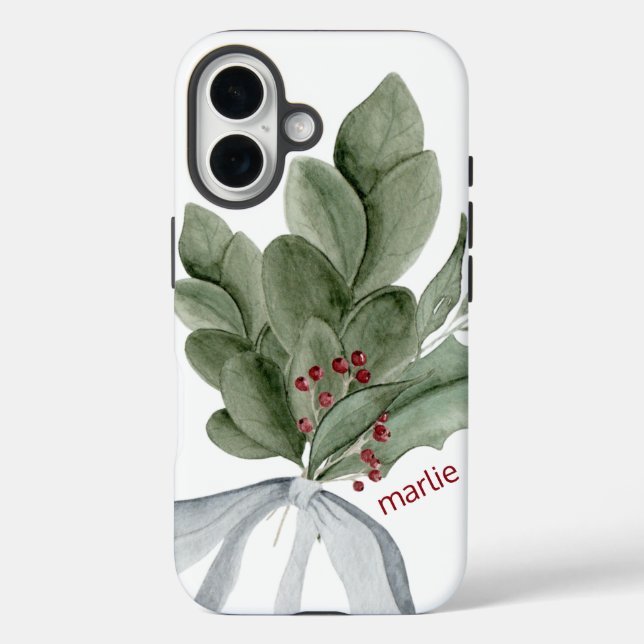 Botanische Vegetation mit Berries Personalisiert Case-Mate iPhone Hülle (Rückseite)