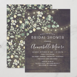 Botanische Vegetation Rustikales Brautparty Einladung