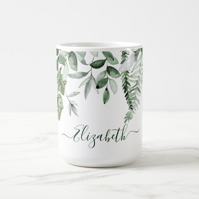 Botanische Vegetation Wasserfarbe Grosse Kaffeetasse (Mittel)