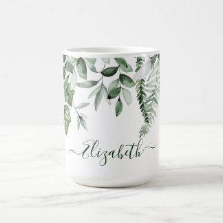 Botanische Vegetation Wasserfarbe Grosse Kaffeetasse