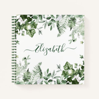 Botanische Vegetation Wasserfarben Ivy Sage Notizbuch