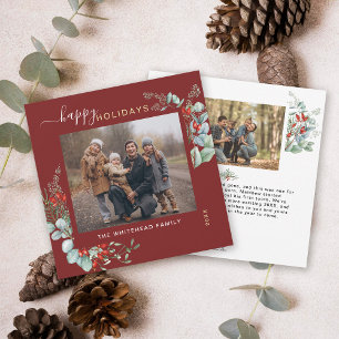 Botanische Vegetation Watercolor Feiertagskarte