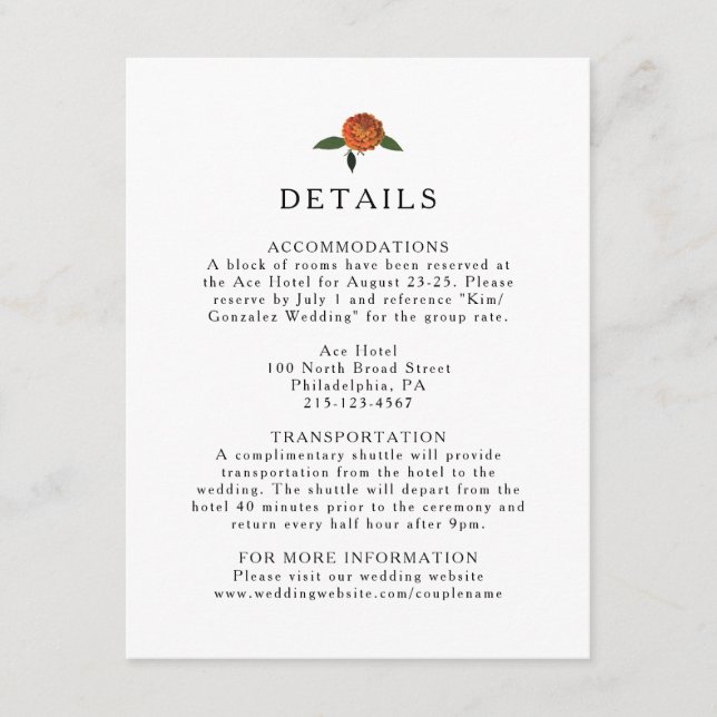 Botanische Vegetation, Zitronen und Marigolds Begleitkarte (Vorderseite)