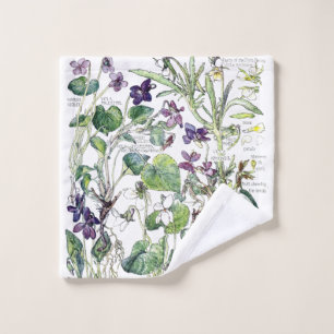 Botanische Veilchen-Blumen-Badehandtücher Badhandtuch Set