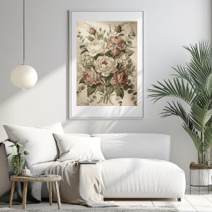 Botanische Vintage-Blumen  Poster