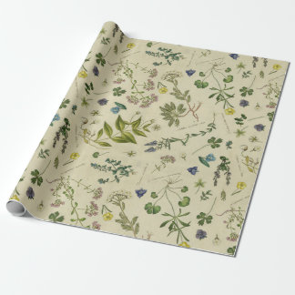 Botanische Vintage-Blumenillustrationen Muster Geschenkpapier