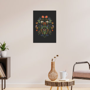 Botanische Vintage Frühlingsblüten Poster