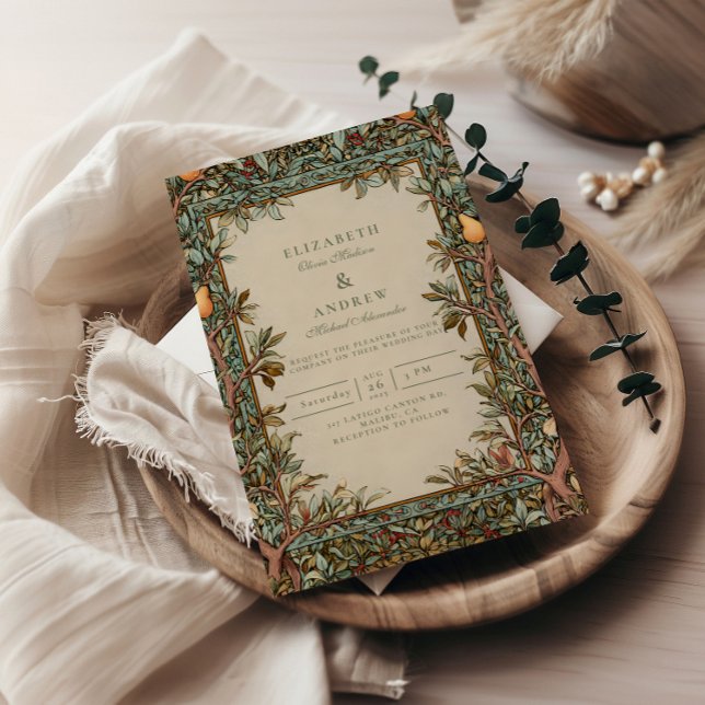 Botanische Vintage-Hochzeit im Obstgarten Einladung (Von Creator hochgeladen)