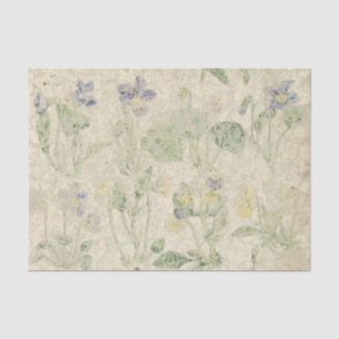 Botanische Violetten Pressierte Blume Vintag Seidenpapier