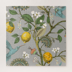 Botanische Vogelarten-Blume: Gezeichnet Vintages H Puzzle