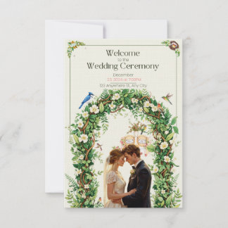 Botanische Wald-Bogen-Hochzeitseinladung Einladung