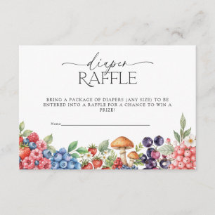 Botanische Waldbeeren-Baby-Party-Windel-Raffle Begleitkarte