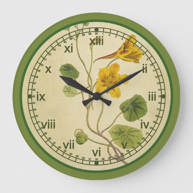 Botanische Wanduhr Curtis in 3 Arten (Vorderseite)