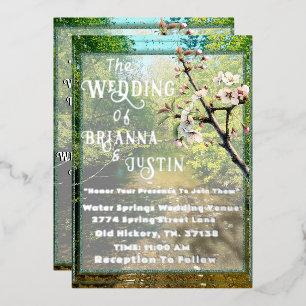 Botanische Wasserbach-Hochzeitseinladungen Folieneinladung