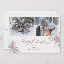 Botanische Wasserfarbe 2 Fotos Frohe Weihnachten