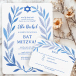 Botanische Wasserfarbe CUSTOM Bar Bat Mitzvah UAWG Begleitkarte<br><div class="desc">Perfekte Einschließkarte, um eine Fledermausmitzvah, Bar mitzvah oder andere jüdische Feier anzukündigen! Handgezeichnete, zarte Blättertramkunst für Sie! Vollständig anpassbar! Klicken Sie auf "Personalisieren" oben, um den Text zu bearbeiten. Klicken Sie auf "Bearbeiten mit dem Designwerkzeug", um die Schriftart, Farben und Einstellungen anzupassen. Löscht das hintere Design, wenn Sie es bevorzugen....</div>