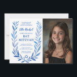Botanische Wasserfarbe CUSTOM FOTO Bat Bar Mitzvah Einladung<br><div class="desc">Perfekte Karte, um eine Fledermausmitzvah, Bar mitzvah oder andere jüdische Feier anzukündigen! Handgezeichnete, zarte Blättertramkunst für Sie! Vollständig anpassbar! Klicken Sie auf "Personalisieren" oben, um den Text zu bearbeiten, fügen Sie Ihr Foto. Klicken Sie auf "Bearbeiten mit dem Designwerkzeug", um die Schriftart, Farben und Einstellungen anzupassen. Auch können Sie den...</div>