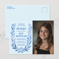 Botanische Wasserfarbe CUSTOM FOTO Bat Bar Mitzvah