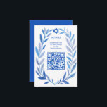 Botanische Wasserfarbe CUSTOM QR Bar Bat Mitzvah Begleitkarte<br><div class="desc">Perfekte ENCLOSURE-Karte, um eine Fledermausmitzvah, Bar mitzvah oder andere jüdische Feier anzukündigen! Handgezeichnete, zarte Blättertramkunst für Sie! Vollständig anpassbar! Klicken Sie auf "Personalisieren" oben, um den Text zu bearbeiten und Ihren Link zum QR-Code hinzuzufügen. Klicken Sie auf "Bearbeiten mit dem Designwerkzeug", um die Schriftart, Farben und Einstellungen anzupassen. Auch können...</div>