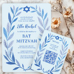 Botanische Wasserfarbe CUSTOM QR Bar Bat Mitzvah Begleitkarte<br><div class="desc">Perfekte ENCLOSURE-Karte, um eine Fledermausmitzvah, Bar mitzvah oder andere jüdische Feier anzukündigen! Handgezeichnete, zarte Blättertramkunst für Sie! Vollständig anpassbar! Klicken Sie auf "Personalisieren" oben, um den Text zu bearbeiten und Ihren Link zum QR-Code hinzuzufügen. Klicken Sie auf "Bearbeiten mit dem Designwerkzeug", um die Schriftart, Farben und Einstellungen anzupassen. Auch können...</div>