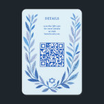 Botanische Wasserfarbe CUSTOM QR Bar Bat Mitzvah Begleitkarte<br><div class="desc">Perfekte ENCLOSURE-Karte, um eine Fledermausmitzvah, Bar mitzvah oder andere jüdische Feier anzukündigen! Handgezeichnete, zarte Blättertramkunst für Sie! Vollständig anpassbar! Klicken Sie auf "Personalisieren" oben, um den Text zu bearbeiten und Ihren Link zum QR-Code hinzuzufügen. Klicken Sie auf "Bearbeiten mit dem Designwerkzeug", um die Schriftart, Farben und Einstellungen anzupassen. Auch können...</div>