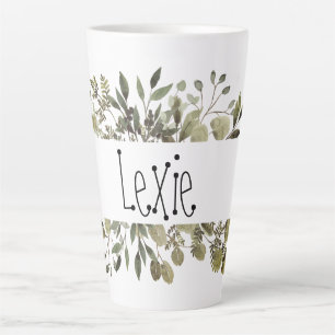 Botanische Wasserfarbe Personalisiert Milchtasse