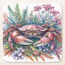 Botanische Wasserfarbe Rechteckiger Pappuntersetzer