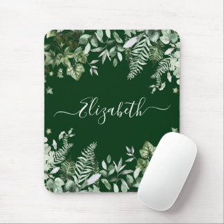 Botanische Wasserfarbe Sage Ferns Green Mousepad