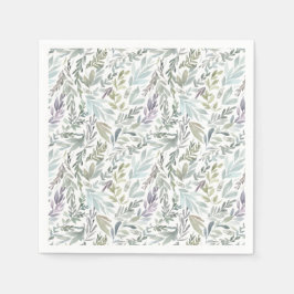 Botanische Wasserfarbe Serviette