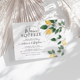 Botanische Wasserfarben Lemon Grüne Dusche Einladung